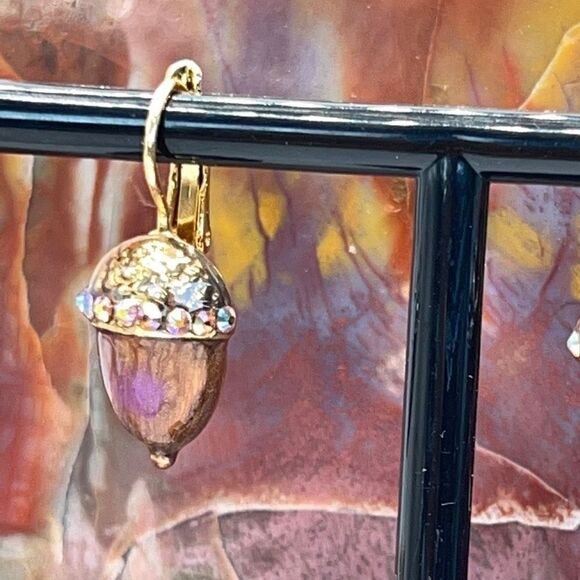 Kirks Folly Autumn Fantasy Wild Acorn Lever-back Earrings